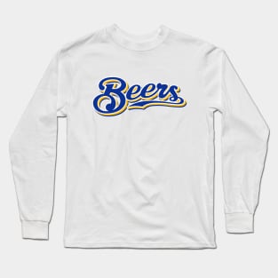 Milwaukee Beers - White/Royal Long Sleeve T-Shirt